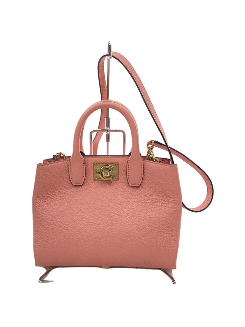 Salvatore Ferragamo Gancini 2way Shoulder Bag Leather Pink